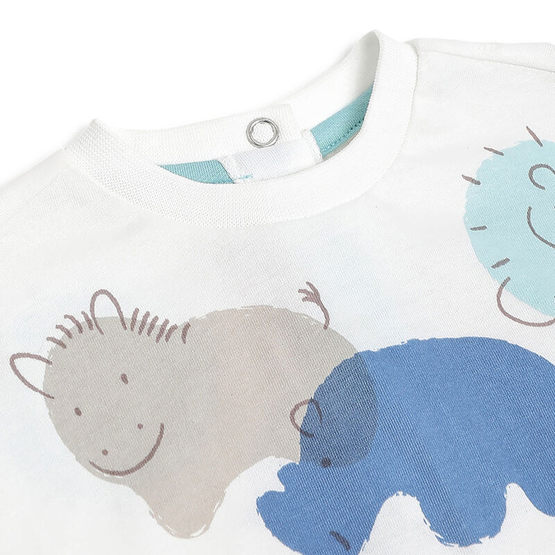Boys Light Green T-shirt with Short Pants image number 4